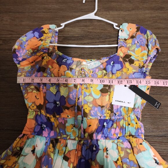 O’Neill RAJA MULTI FLORAL TOP NWT Purple XS - Picture 4 of 8